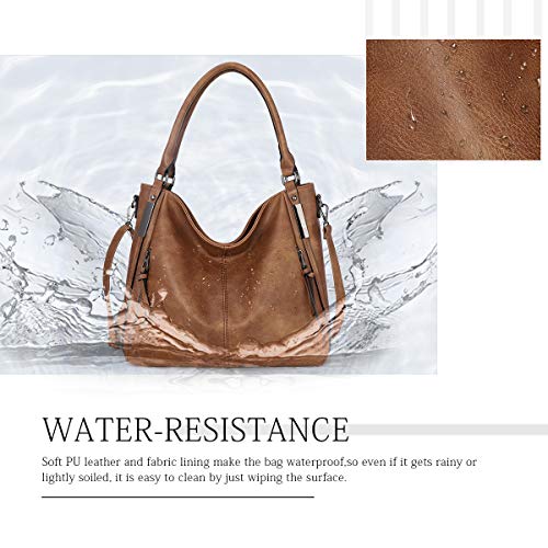 Large Purses for Women Shoulder Handbags Hobo Bags for Women (Brown)