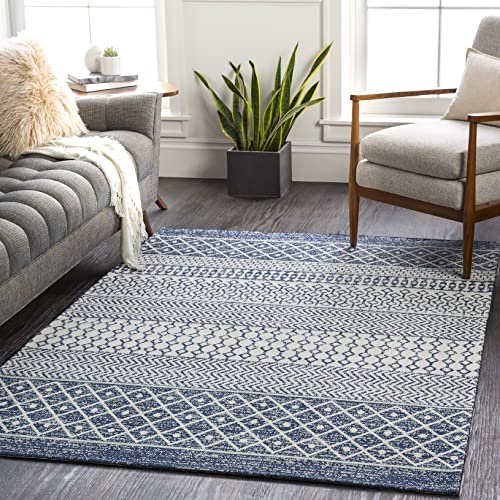 Mark&Day Area Rugs, 5x7 Aigle Bohemian/Global Denim Area Rug, Blue/Grey Carpet for Living Room, Bedroom or Kitchen (5'3" x 7'3")