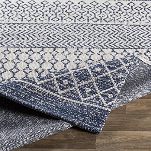 Mark&Day Area Rugs, 5x7 Aigle Bohemian/Global Denim Area Rug, Blue/Grey Carpet for Living Room, Bedroom or Kitchen (5'3" x 7'3")