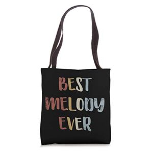 best melody ever retro vintage first name gift tote bag