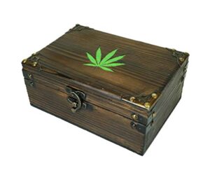 carina’s collection solid stash woodburned weed stash vintage style wooden storage keepsake box