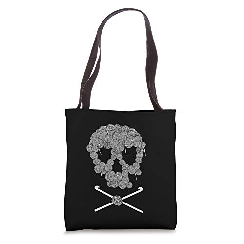 Halloweeen Skull Crochet Lovers Yarn Funny Skeleton gift Tote Bag