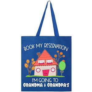 inktastic book my reservation i’m going to grandma tote bag royal blue 3b2b7