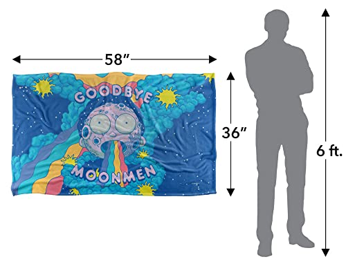 Rick and Morty Goodbye Moon Men Silky Touch Super Soft Throw Blanket 36" x 58",Multi