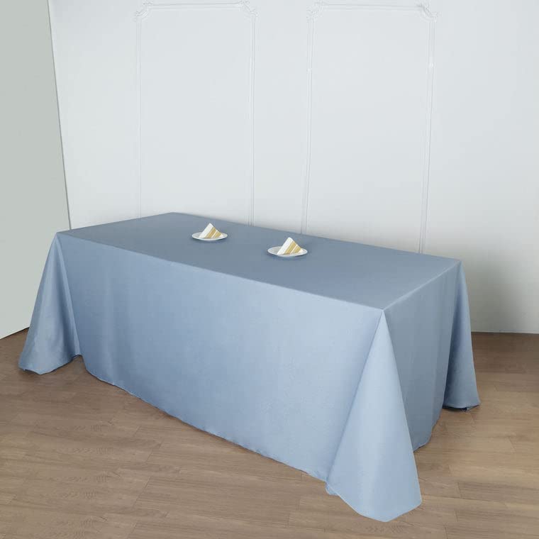 Efavormart 90x132 Dusty Blue Wholesale Rectangle Polyester Tablecloth Linen Wedding Party Restaurant Tablecloth