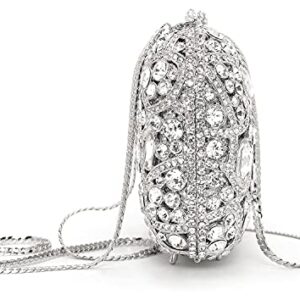 MOSSMON Luxury Crystal Clutch Rhinestones Evening Bag (silver)