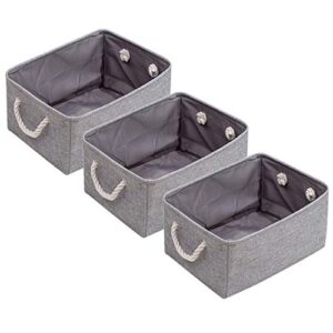 dingtuo storage bins foldable organizer containers with handles storage basket cube set of 3 gray m 14.2×10.2×6.3in