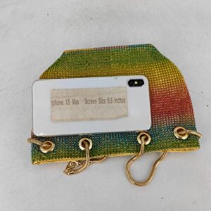 Boutique De FGG Rainbow Clutch Purses for Women Bucket Evening Bags Crystal Rhinestone Chain Shoulder Bags (Rainbow)