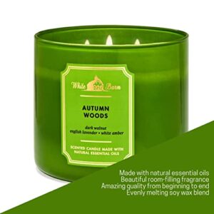 Bath & Body Works, White Barn 3-Wick Candle w/Essential Oils - 14.5 oz - New Core Scents! (Autumn Woods)