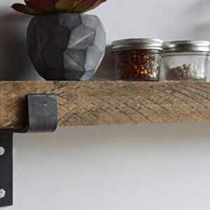 Urban Legacy Accent Shelves | Reclaimed Barn Plank | Set of 2 with Full Brackets (Natural, 40" x 4.5" x 2")