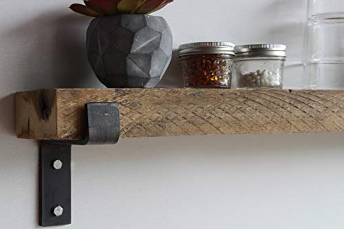 Urban Legacy Accent Shelves | Reclaimed Barn Plank | Set of 2 with Full Brackets (Natural, 40" x 4.5" x 2")