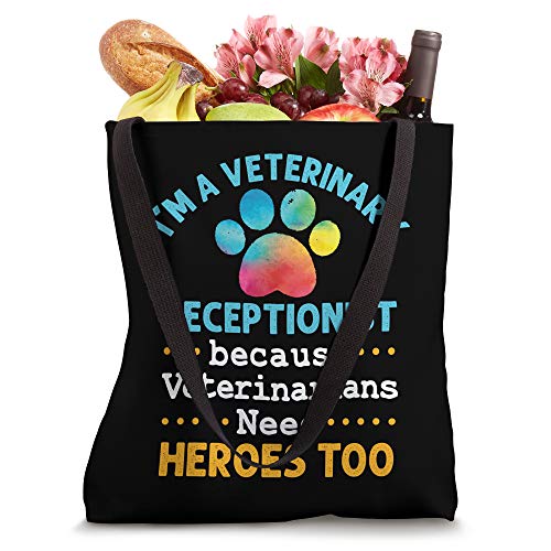 I'm a Veterinary Receptionist Funny Vet Secretary Paw Print Tote Bag