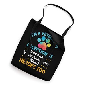 I'm a Veterinary Receptionist Funny Vet Secretary Paw Print Tote Bag