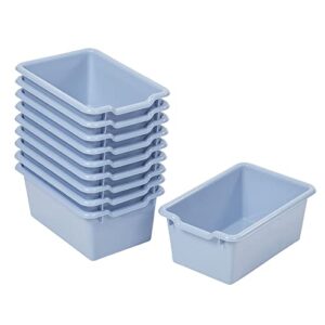 ecr4kids scoop-front storage bins, 10-pack, powder blue