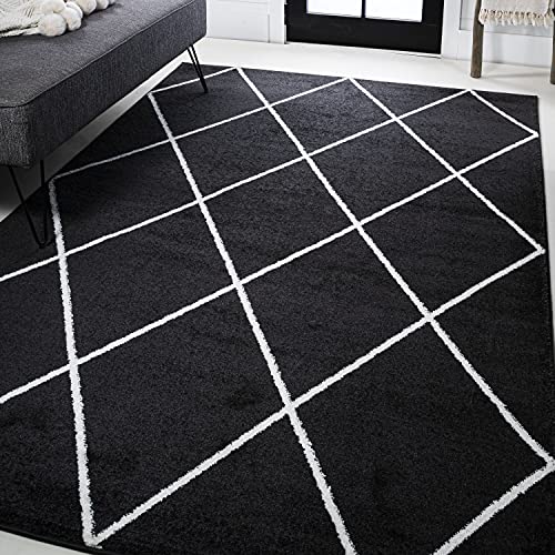 JONATHAN Y SEU102A-8 Cole Minimalist Diamond Trellis Indoor Area-Rug Modern Contemporary Casual Easy-Cleaning Bedroom Kitchen Living Room Non Shedding, 8 X 10, Black/White