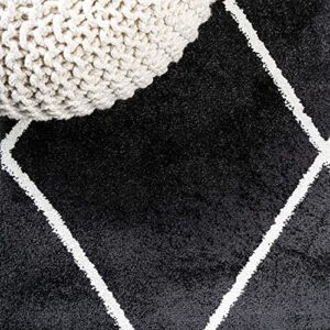 JONATHAN Y SEU102A-8 Cole Minimalist Diamond Trellis Indoor Area-Rug Modern Contemporary Casual Easy-Cleaning Bedroom Kitchen Living Room Non Shedding, 8 X 10, Black/White