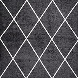 JONATHAN Y SEU102A-8 Cole Minimalist Diamond Trellis Indoor Area-Rug Modern Contemporary Casual Easy-Cleaning Bedroom Kitchen Living Room Non Shedding, 8 X 10, Black/White