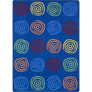 Joy Carpets Kid Essentials Simply Swirls Area Rug in Color Rainbow, 5'4" x 7'8"