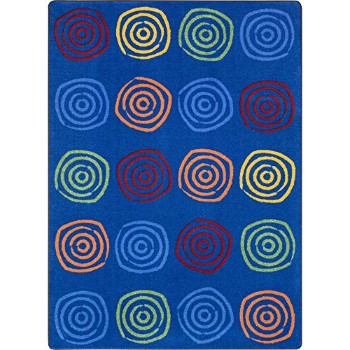 Joy Carpets Kid Essentials Simply Swirls Area Rug in Color Rainbow, 5'4" x 7'8"