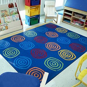 Joy Carpets Kid Essentials Simply Swirls Area Rug in Color Rainbow, 5'4" x 7'8"