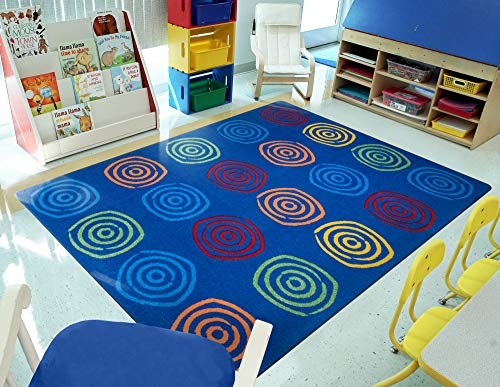 Joy Carpets Kid Essentials Simply Swirls Area Rug in Color Rainbow, 5'4" x 7'8"