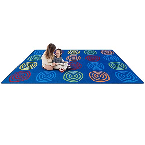 Joy Carpets Kid Essentials Simply Swirls Area Rug in Color Rainbow, 5'4" x 7'8"