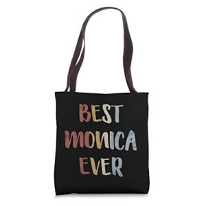 best monica ever retro vintage first name gift tote bag
