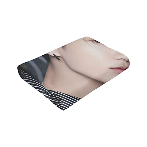 Jungkook Jeon Jung Kook Soft and Comfortable Warm Fleece Blanket for Sofa,Office Bed car Camp Couch Cozy Plush Throw Blankets Beach Blankets … (Black, 50"x40")