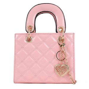 qiayime purses and quilted handbags for women patent leather chain satchel shoulder messenger tote bags pink