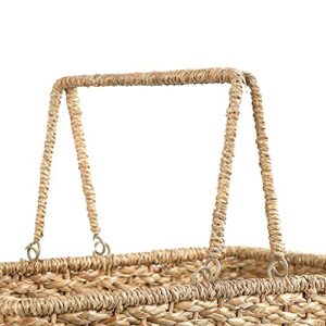 Creative Co-Op Woven Bankuan Rope Stair Basket with Handles, Natural