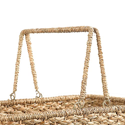 Creative Co-Op Woven Bankuan Rope Stair Basket with Handles, Natural