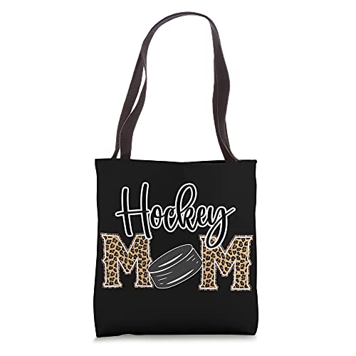 Hockey Mom Leopard Print Cheetah Ice Hockey Proud Mother Tote Bag