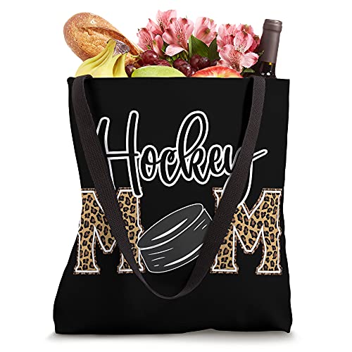 Hockey Mom Leopard Print Cheetah Ice Hockey Proud Mother Tote Bag