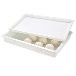 lid only: lid for proofing box, 1 rectangle lid for dough box – stackable, dishwashable, white plastic lid for pizza dough box, durable, proofing box sold separately – restaurantware
