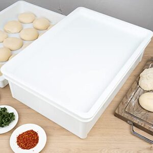 LID ONLY: Lid For Proofing Box, 1 Rectangle Lid For Dough Box - Stackable, Dishwashable, White Plastic Lid For Pizza Dough Box, Durable, Proofing Box Sold Separately - Restaurantware