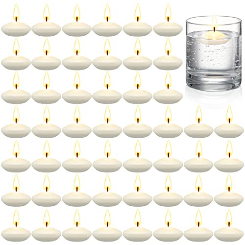 50 Pieces 1.5 Inch Unscented Valentine's Day Floating Candles for Centerpieces Floating Candles for Wedding Party Pool Spa Valentine's Day Bathtub Dinner