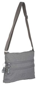 kipling alvar crossbody bag, dusty grey rim, one size