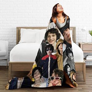 Finn Wolfhard Soft and Comfortable Warm Fleece Blanket for Sofa,Office Bed car Camp Couch Cozy Plush Throw Blankets Beach Blankets (50"x40")