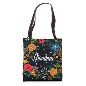 cute grandma tote bag floral tote bag best gift for grandma tote bag