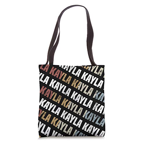 Vintage First Name Pattern Retro Forename Gift for Kayla Tote Bag