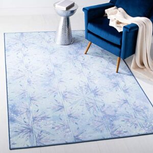 safavieh machine washable slip resistant collection 6′ 7″ x 9′ light blue/lavender inspired by disney’s frozen ii – element kids bedroom nursery playroom area rug