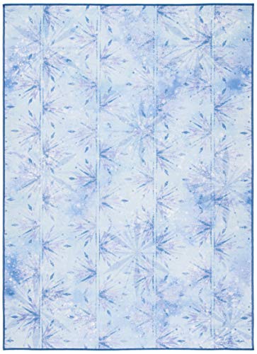 SAFAVIEH Machine Washable Slip Resistant Collection 6' 7" x 9' Light Blue/Lavender Inspired by Disney's Frozen II - Element Kids Bedroom Nursery Playroom Area Rug