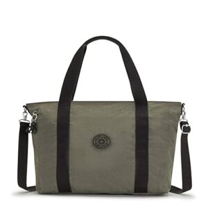 kipling womens asseni tote bag, green moss, large us