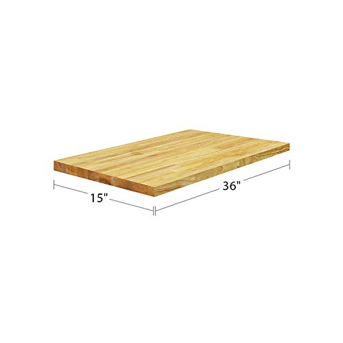 BenchPro Floating Shelf Wall Mounted Solid Butcherblock Shelf 15" Depth x 36" Length x 1" Thick