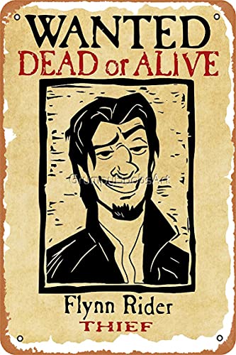 NIUMOWANG Metal Sign - Wanted Flynn Rider: Broken Nose Tin Poster 12 X 8 Inches