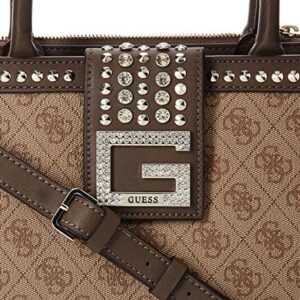 GUESS Logo Bling Society Satchel, Latte