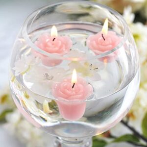 efavormart set of 12 pink mini floating rose candle ideal for aromatherapy weddings party favors home decoration supplies