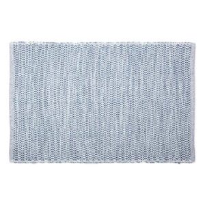 contemporary home living 2′ x 3′ steel blue and white diamond cabana recycled yarn rug
