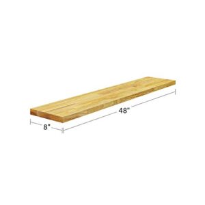 BenchPro Floating Shelf Wall Mounted Solid Butcherblock Shelf 8" Depth x 48" Length x 1" Thick