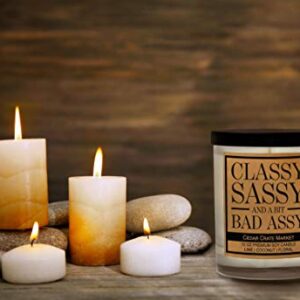 Classy, Sassy Funny Candles for Women Gift, Fun, Cool Candles, Funny Birthday Candle Gift for Boss Lady, Best Friend, Bestie, Mom, Wife, Friend or Sister, Mother’s Day, Retirement, Going Away, Moving
